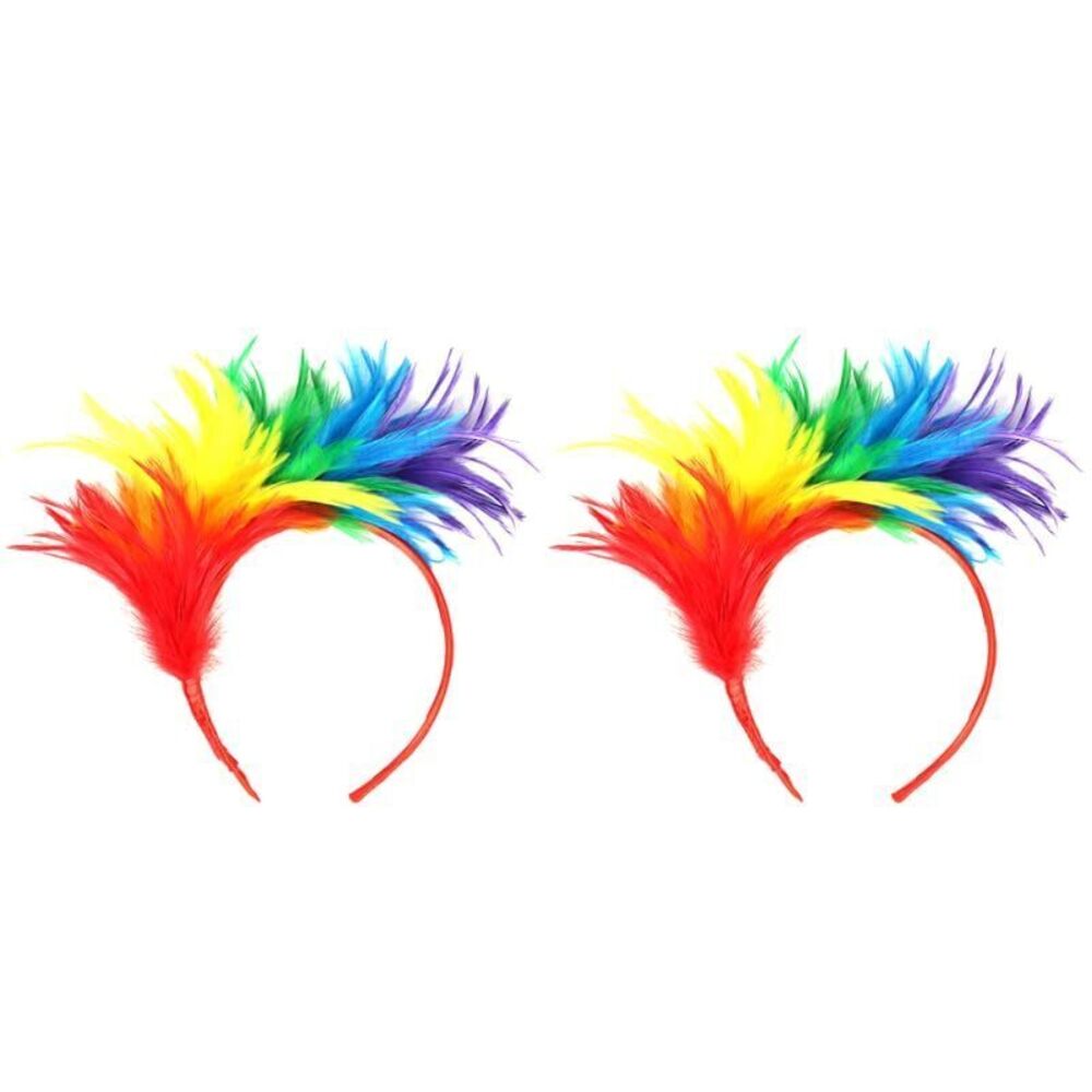 6587 2pcs Rainbow Headband, Parrot Headband Costume Accessories